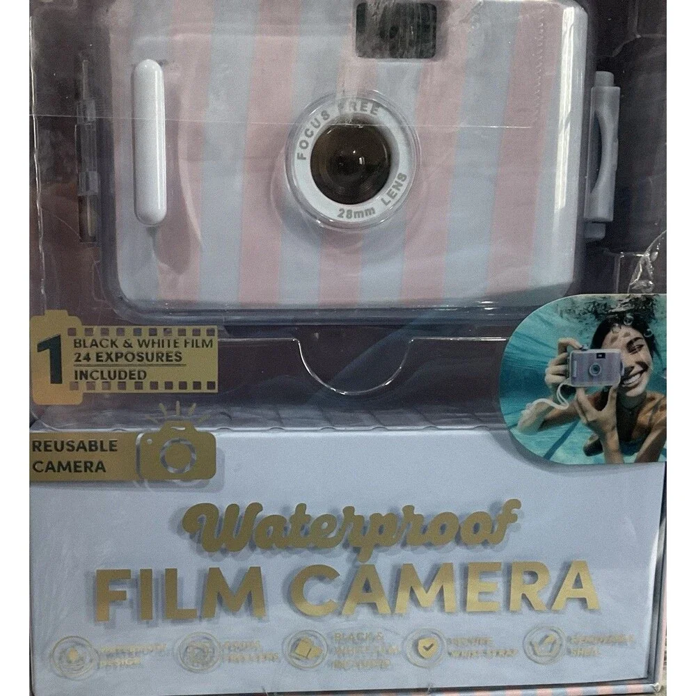 Poppy Lavender And Pink Waterproof Film Camera With Black & White Film Included